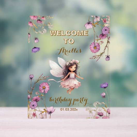 Lavendel Fairy wilde bloem bedankt Acryl Bord (Neutraal)