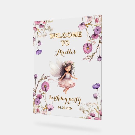 Lavendel Fairy wilde bloem bedankt Acryl Bord (Hoek)