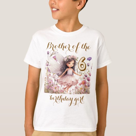 Lavendel Fairy wilde bloem broer van verjaardag me T-shirt (Voorkant)