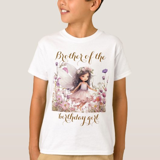 Lavendel Fairy wilde bloem broer van verjaardag me T-shirt (Voorkant)