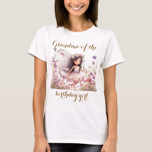Lavendel Fairy wilde bloem Oma van de verjaardag m T-shirt (Voorkant)