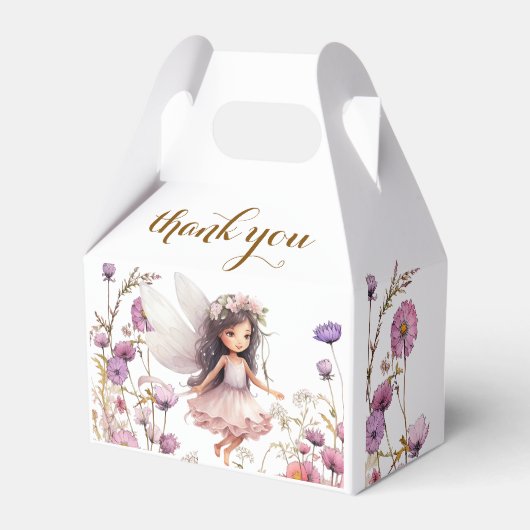 Lavendel Fairy wilde bloem pixie verjaardag Bedankdoosjes (Voorkant Zijde)