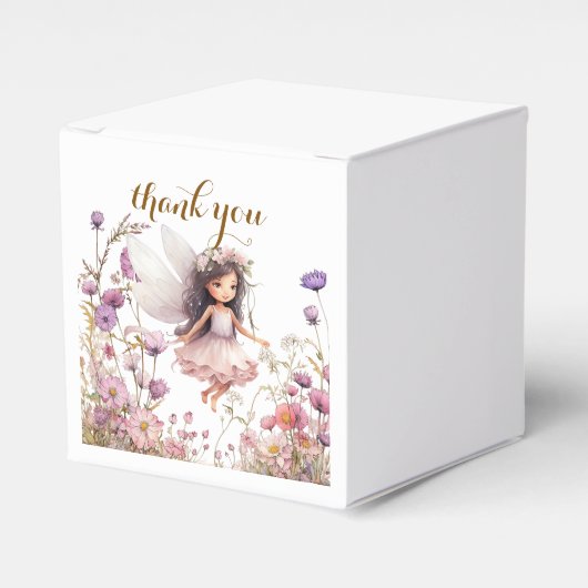 Lavendel Fairy wilde bloem pixie verjaardag Bedankdoosjes (Voorkant Zijde)