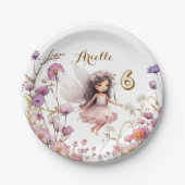 Lavendel Fairy wilde bloem pixie verjaardag Papieren Bordje (Voorkant)