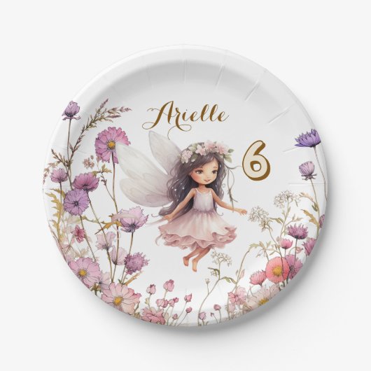 Lavendel Fairy wilde bloem pixie verjaardag Papieren Bordje (Voorkant)