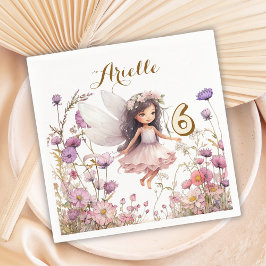 Lavendel Fairy wilde bloem pixie verjaardag Servet