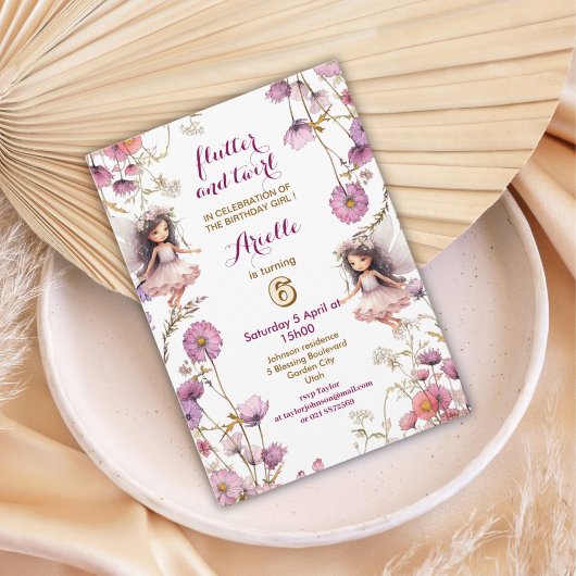 Lavendel Fairy wildflower Pixie Uitnodigingen