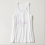 Lavendel Fancy Script Bride Tanktop<br><div class="desc">Aangepast ontwerp van bruidsfeestjes.</div>