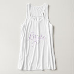 Lavendel Fancy Script Bride Tanktop<br><div class="desc">Aangepast ontwerp van bruidsfeestjes.</div>
