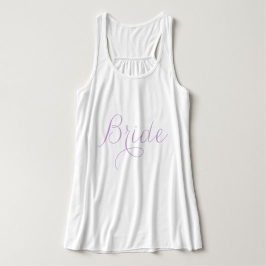 Lavendel Fancy Script Bride Tanktop (Design voorkant)