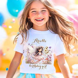 Lavendel Fantasie Fee wilde bloem pastel verjaarda T-shirt