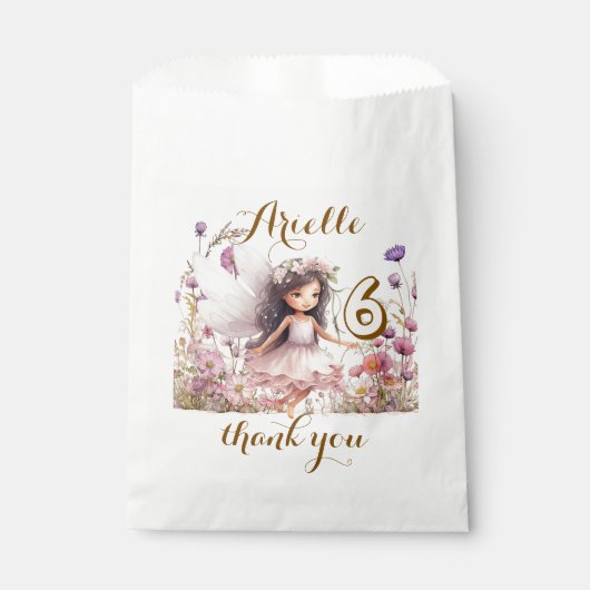 Lavendel Fantasy Fairy wilde bloem pastel verjaard Bedankzakje (Voorkant)