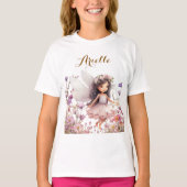 Lavendel Fantasy Fairy wildflower pastel T-shirt (Voorkant)