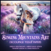 Lavendel Fantasy Meisje en Paard Decoupage Tissuepapier