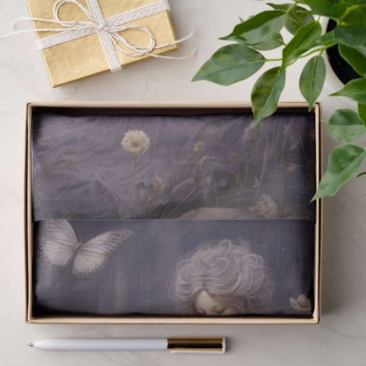  lavendel fee grillige tuin, decoupage tissuepapier (Geschenk)