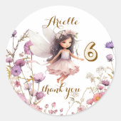 Lavendel Fee wilde bloem dank je  Ronde Sticker (Voorkant)