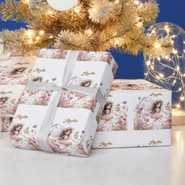 Lavendel Fee wilde bloem fee verjaardag Cadeaupapier