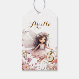 Lavendel fee wilde bloem pixie verjaardag cadeaulabel