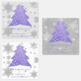 Lavendel Festieve Kerstboom Baklabel Labels