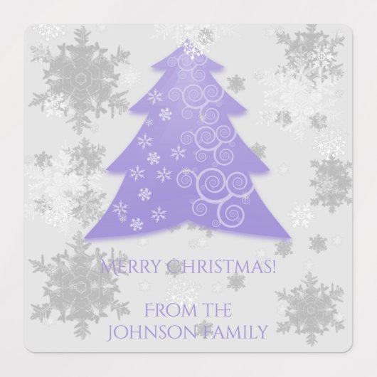 Lavendel Festieve Kerstboom Baklabel Labels (Design 1)
