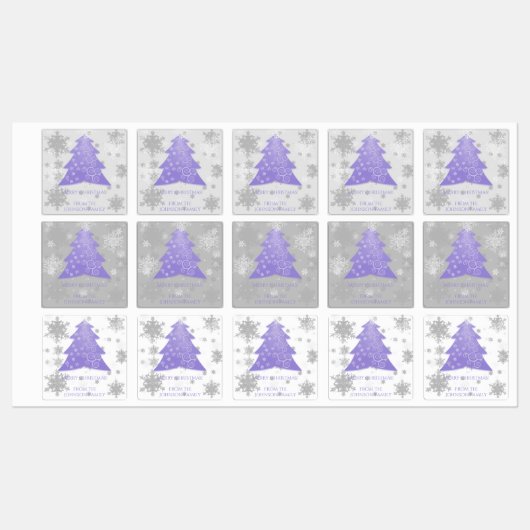 Lavendel Festieve Kerstboom Baklabel Labels (Vel)