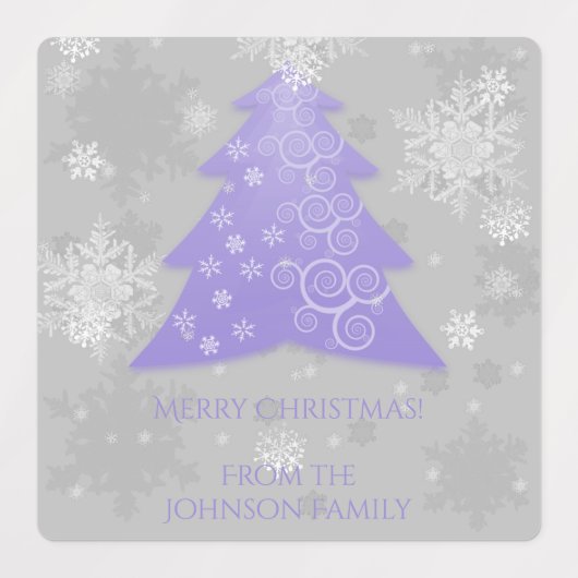 Lavendel Festieve Kerstboom Baklabel Labels (Design 2)