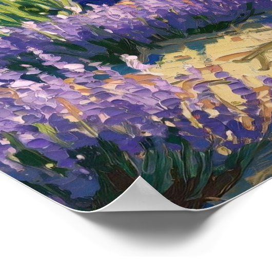 Lavendel Field Poster – Zachte Impressionistische  (Hoek)