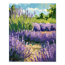 Lavendel Field Poster – Zachte Impressionistische 