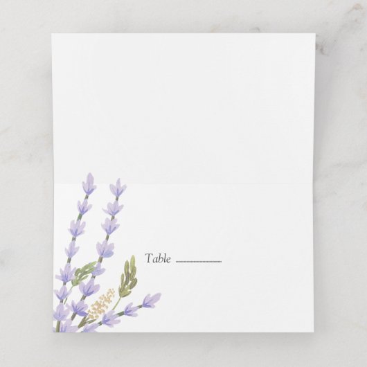 Lavendel Fields bruiloft Plaatskaartje (Binnenkant ongevouwen)
