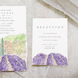 Lavendel Fields Bruiloft Receptie Enclosure Kaart