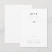 Lavendel Fields bruiloft RSVP Kaartje (Voorkant / Achterkant)