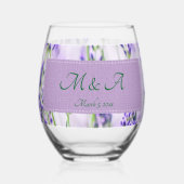 Lavendel Fields bruiloft Stemloos wijnglas Zonder Voet (Achterkant)