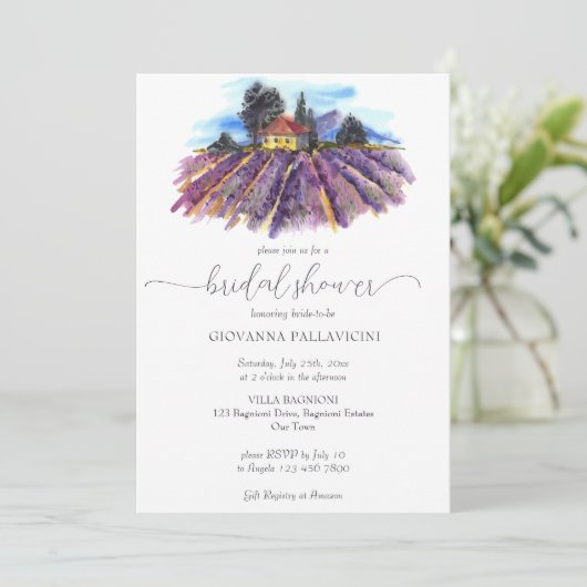 Lavendel fields Mediterranean villa vrijgezellenfe Kaart (Staand voorkant)