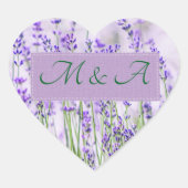 Lavendel Fields Wedding Heart Stickers (Voorkant)
