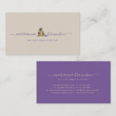 Lavendel Fles Etherische Olie beige paars Visitekaartje (Voorkant / Achterkant)