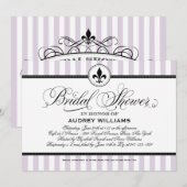  Lavendel Fleur de Lis Frans Vrijgezellenfeest Kaart (Voorkant / Achterkant)