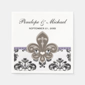 Lavendel Fleur de Lis Wedding Servet (Voorkant)