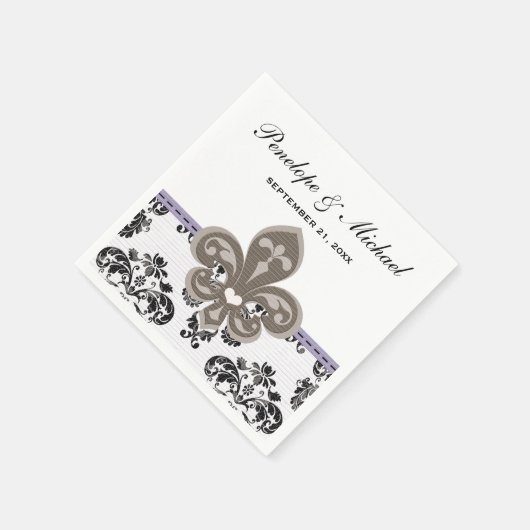Lavendel Fleur de Lis Wedding Servet (Hoek)