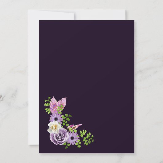 Lavendel Floral 30e verjaardag Diner Kaart (Achterkant)