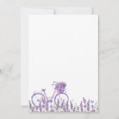 Lavendel Floral Bicycle Baby shower Kaart (Achterkant)