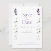 Lavendel Floral De Twee van ons Foto Save the Date (Voorkant)