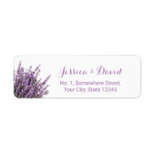 Lavendel Floral Elegant Paarse bruiloft Etiket (Voorkant)
