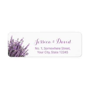 Lavendel Floral Elegant Paarse bruiloft Etiket
