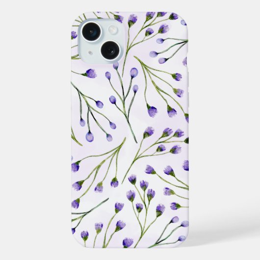 Lavendel Floral iPhone Case Hoesje (Achterkant)