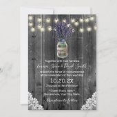 lavendel Floral Jar Rustic Lanced Wedding Kaart (Voorkant)