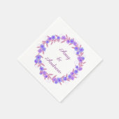 Lavendel Floral krans bruiloft Servet (Hoek)