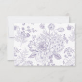  lavendel Floral Line Art QR Code RSVP (Achterkant)