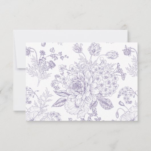  lavendel Floral Line Art QR Code RSVP (Achterkant)