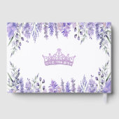 Lavendel Floral Paarse Quinceanera Gastenboek (Achterkant)