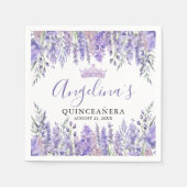 Lavendel Floral Paarse Quinceanera Servet (Voorkant)